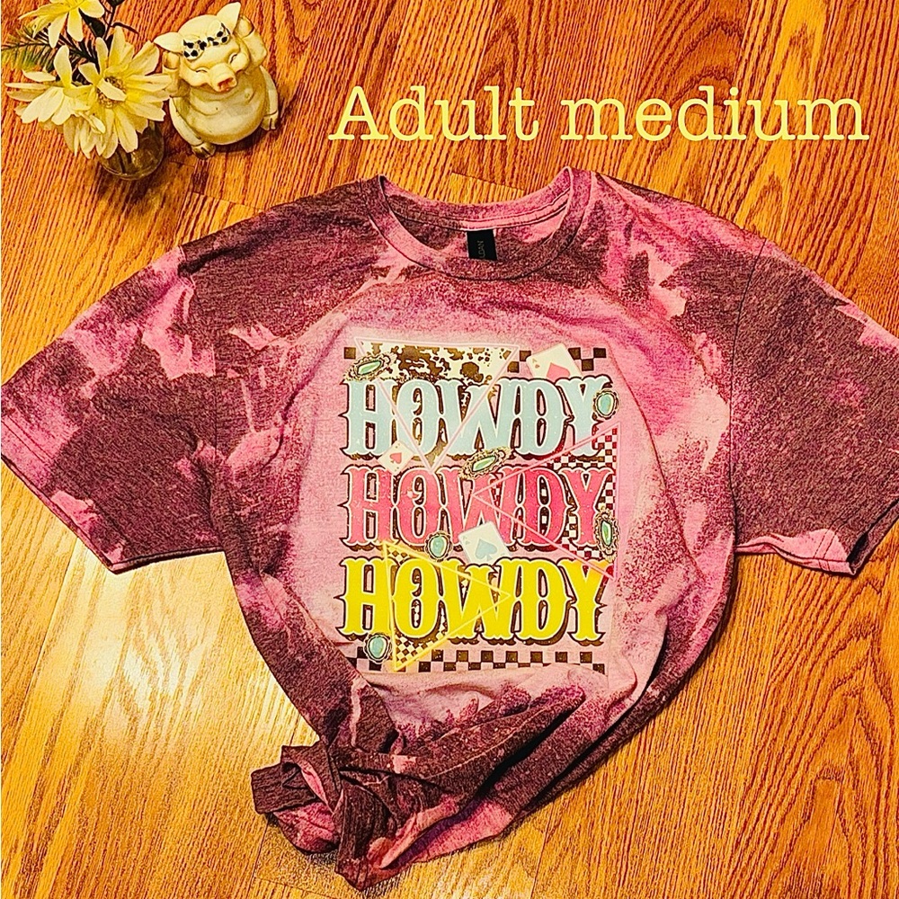 Pink Tie-Dye 'Howdy' T-Shirt